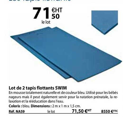 lot de 2 tapis flottants swim