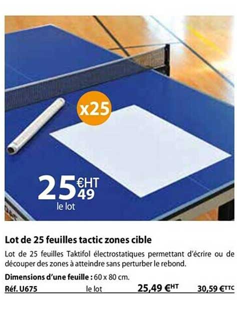 lot de 25 feuilles tactic zones cible