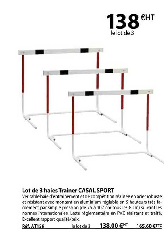 lot de 3 haies trainer casal sport