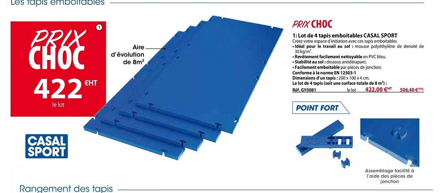 lot de 4 tapis emboitables casal sport