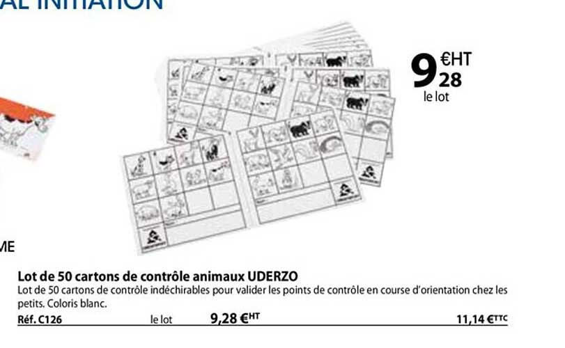 lot de 50 cartons de contrôle animaux uderzo