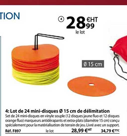 lot dee 24 mini-disques ø 15 cm de délimitation