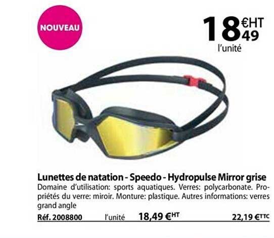lunettes de natation - speedo - hydropulse mirror grise