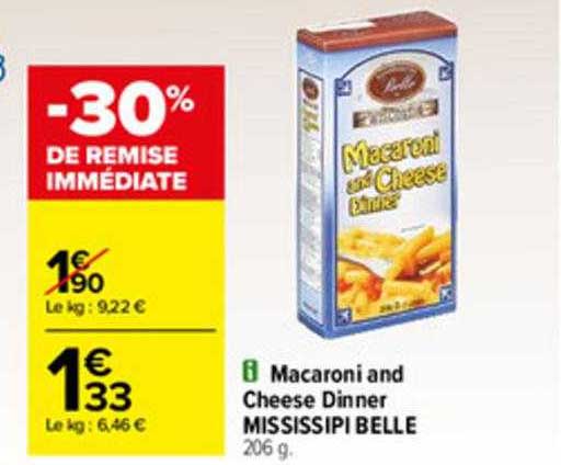 macaroni and cheese dinner mississipi belle