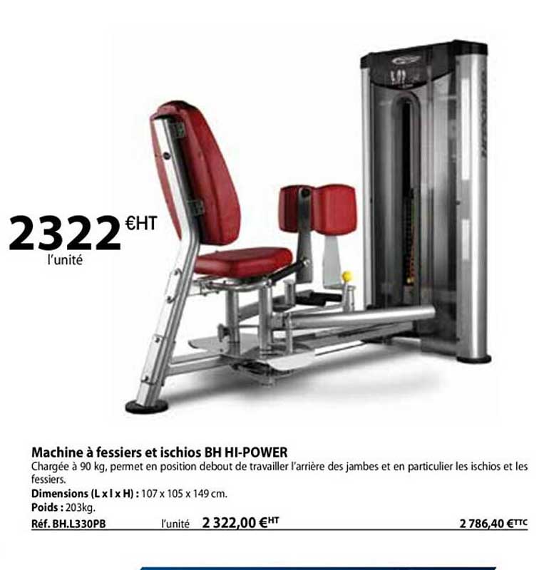 machine à fessiers et ischios bh hi-power