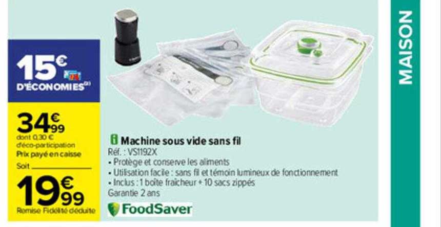 machine sous vide sans fil foodSaver