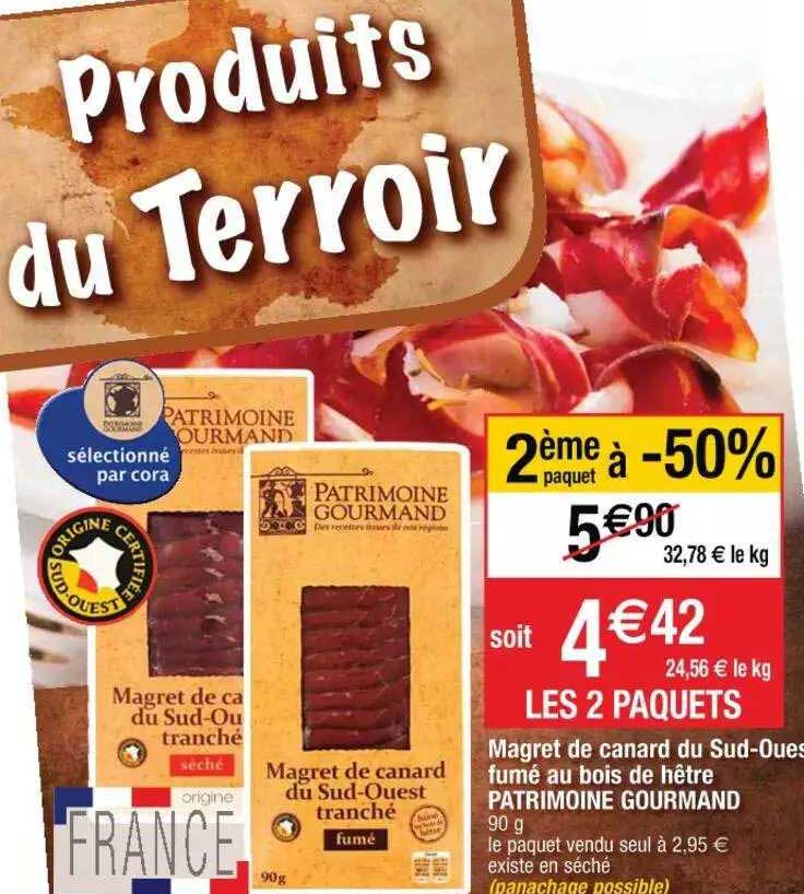 magret de canard du sud-ouest fumé au bois de hêtre patrimoine gourmand