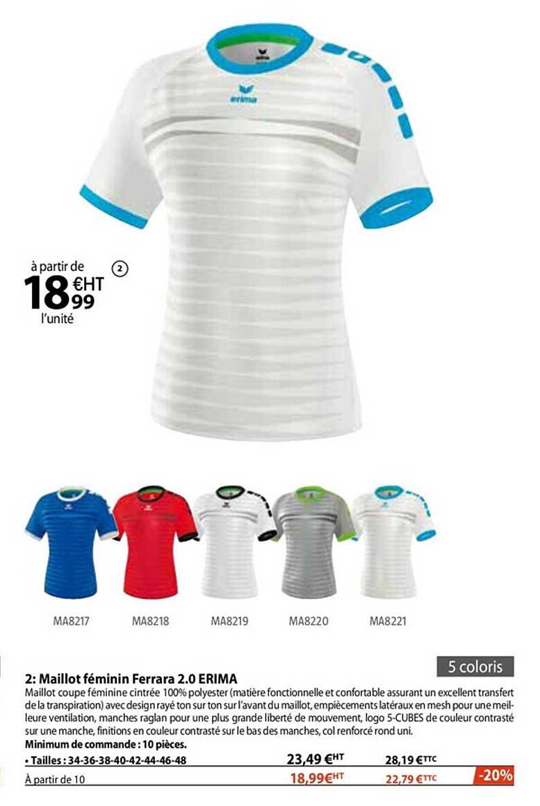 maillot féminin ferrara 2.0 erima