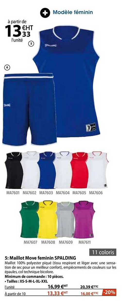 maillot move féminin spalding