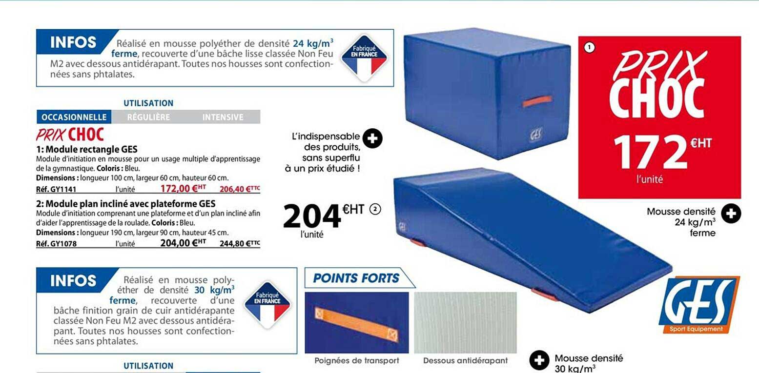 module rectangle ges, module plan incliné avec plateforme ges