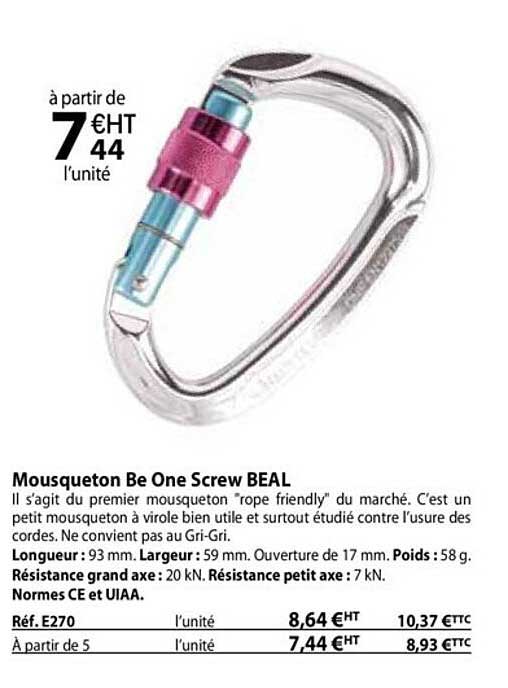 mousqueton be one screw beal