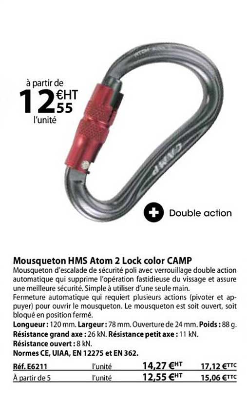 mousqueton hms atom 2 lock color camp