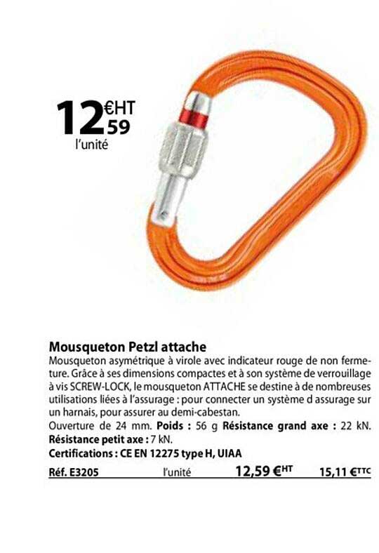 mousqueton petzl attache