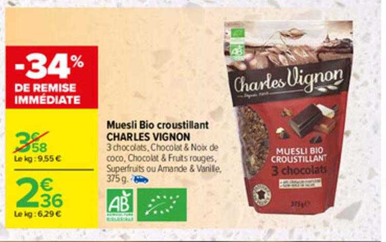 muesli bio croustillant charles vignon