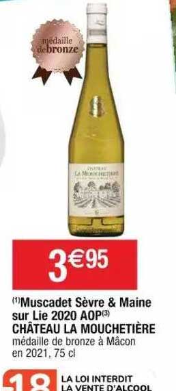 muscadet sèvre & maine sur lie 2020 aop château la mouchetière