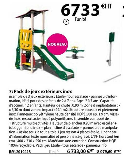 pack de jeux extérieurs inox