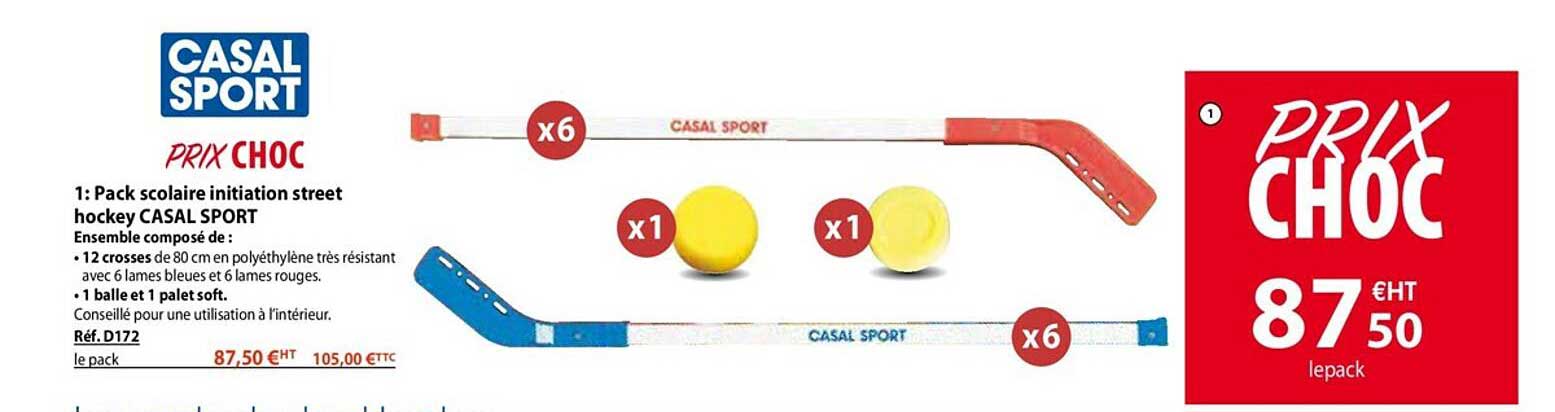 pack scolaire initiation street hockey casal sport