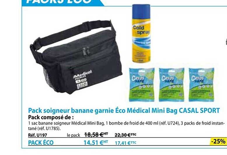 pack soigneur banane garnie éco médical mini bag casal sport