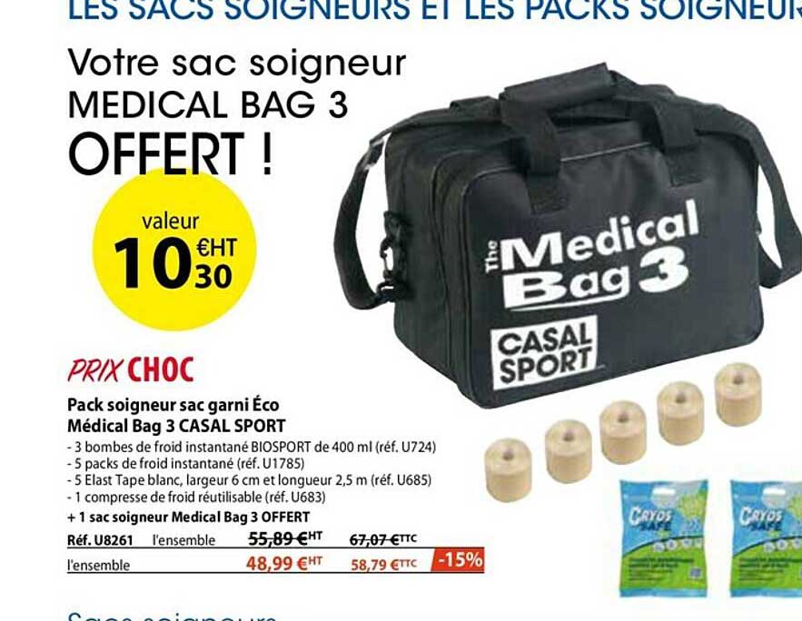 pack soigneur sac garni éco médical bag 3 casal sport