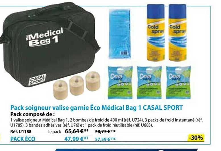 pack soigneur valise garnie éco médical bag 1 casal sport
