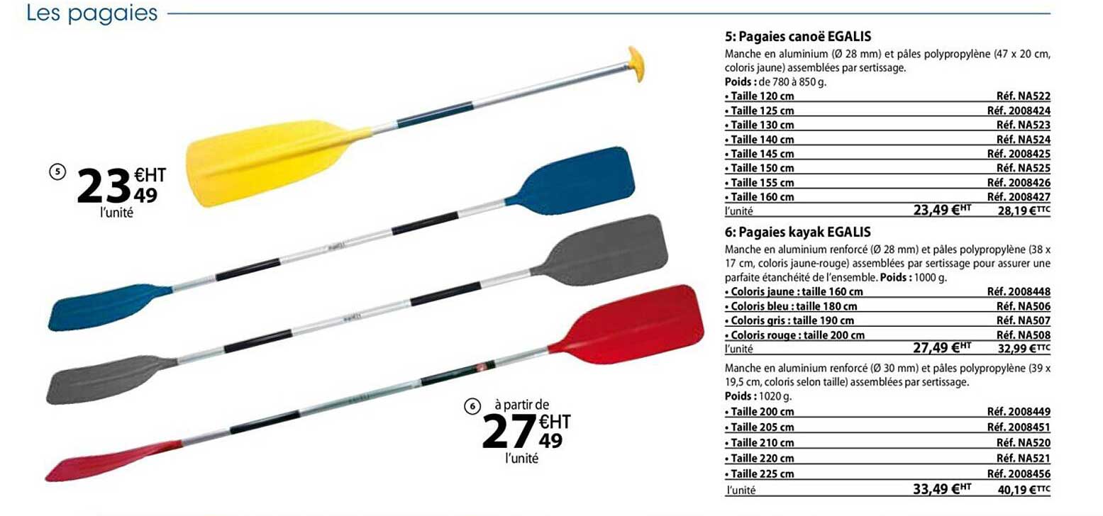 pagaies canoë egalis , pagaies kayak egalis