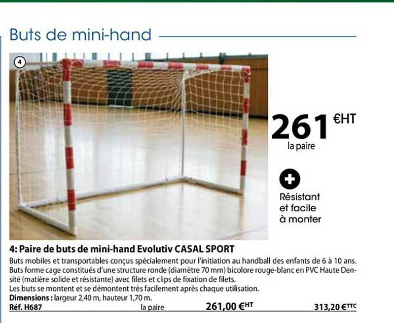 paire de buts de mini-hand evolutiv casal sport