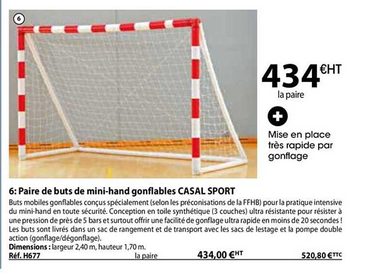 paire de buts de mini-hand gonflables casal sport