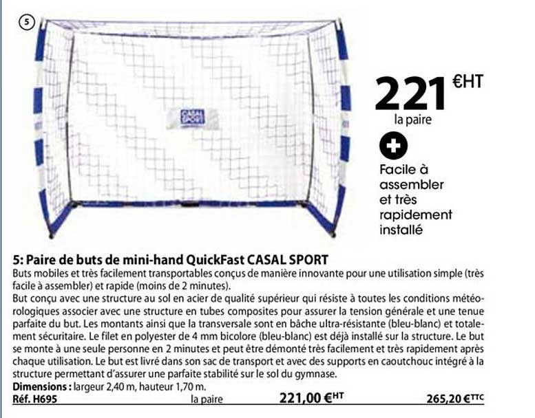 paire de buts de mini-hand quickfast casal sport