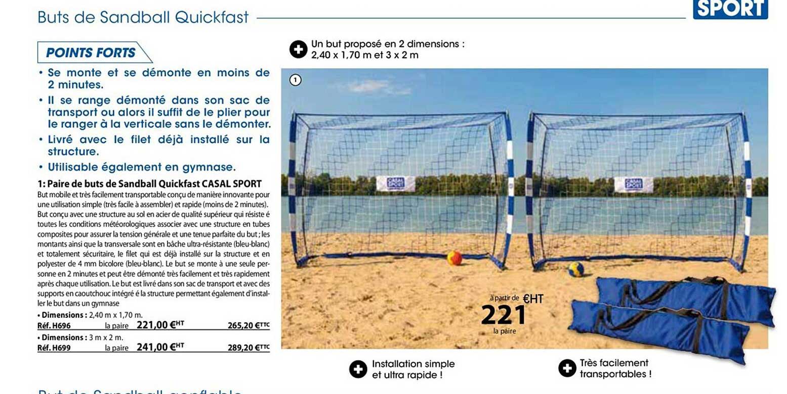 paire de buts de sandball quickfast casal sport