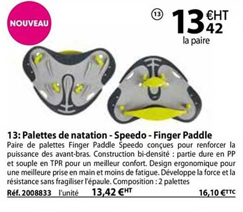 palettes de natation - speedo - finger paddle