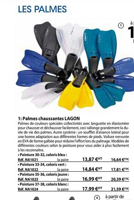 palmes chaussantes lagon