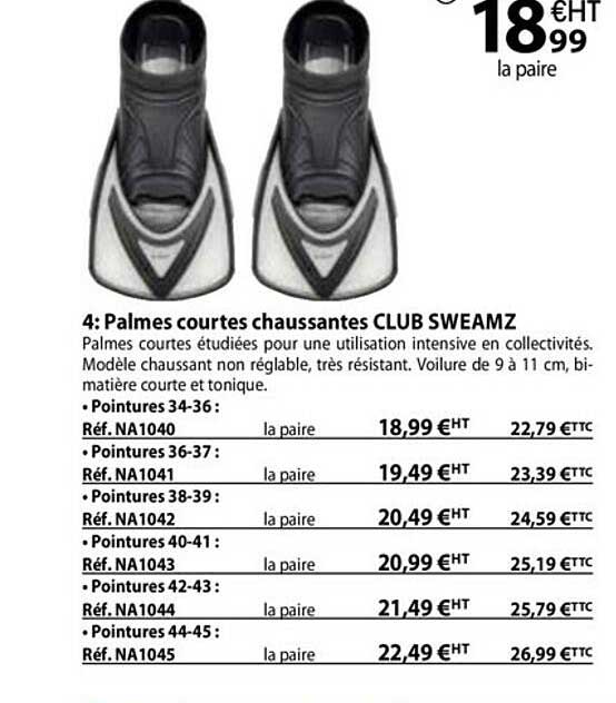 palmes courtes chaussantes club sweamz