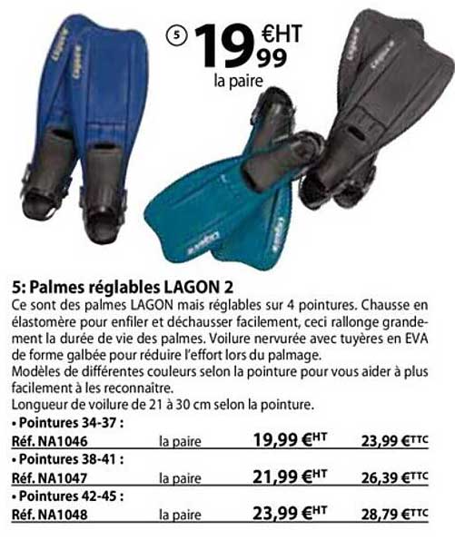 palmes réglables lagon 2