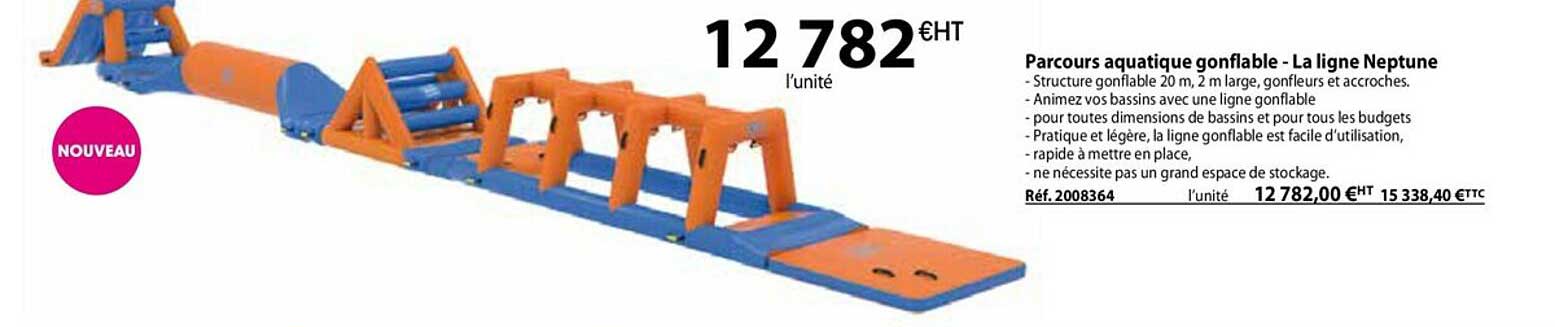 parcours aquatique gonflable - la ligne neptune