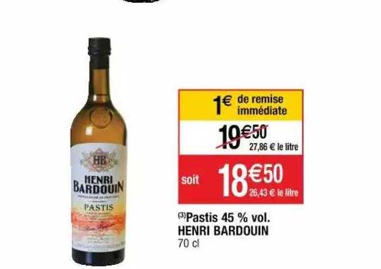 pastis 45% vol henri bardouin