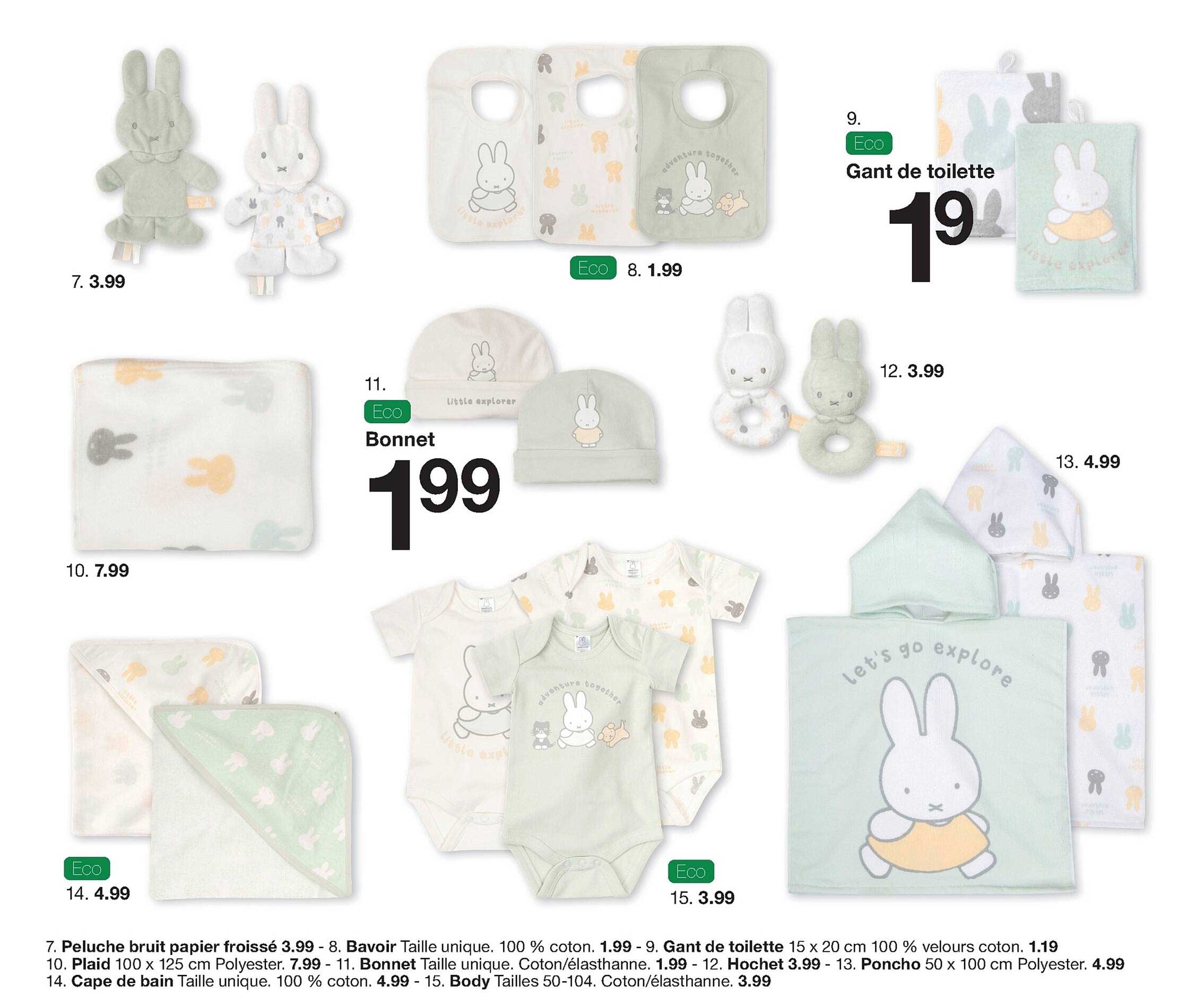 peluche bruit papier froissé, bavoir, gant de toilette, plaid, bonnet, hochet, poncho, cape de bain, body