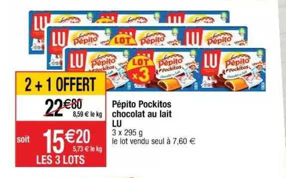 pépito pockitos chocolat au lait lu