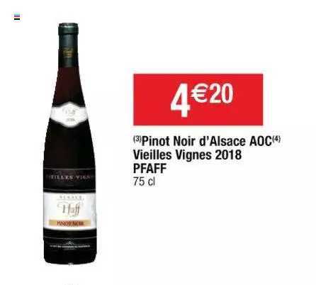 pinot noir d'alsace aoc vieilles vignes 2018 pfaff