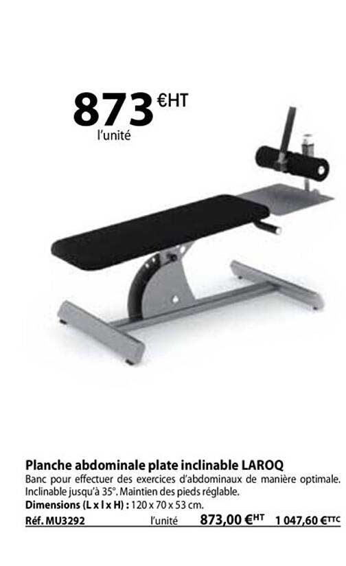 planche abdominale plate inclinable laroq