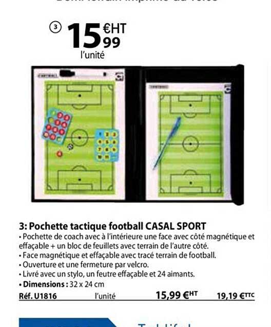 pochette tactique football casal sport