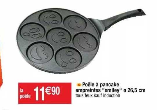 poêle à pancake empreintes "smiley" ø 26.5 cm