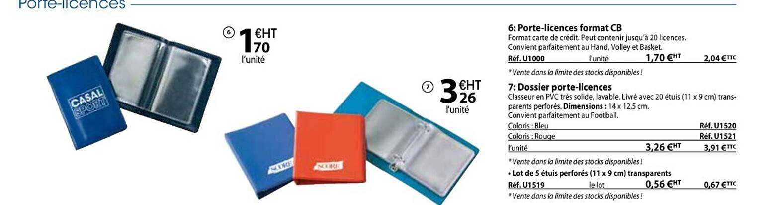 porte-licences format cb, dossier porte-licences