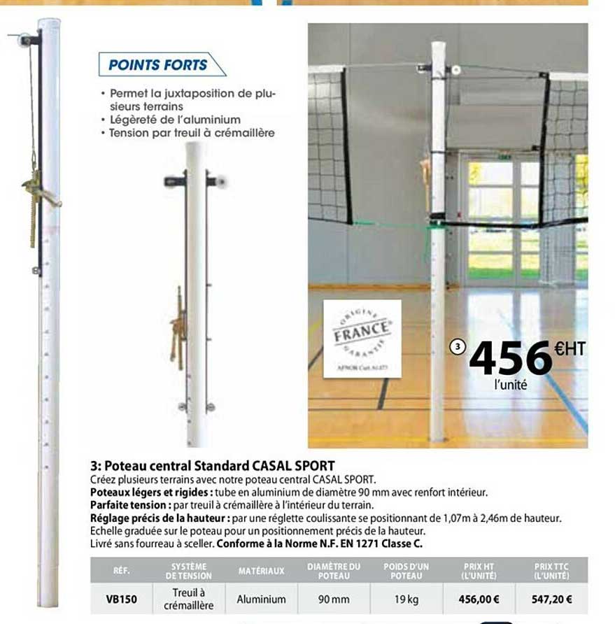 poteau central standard casal sport