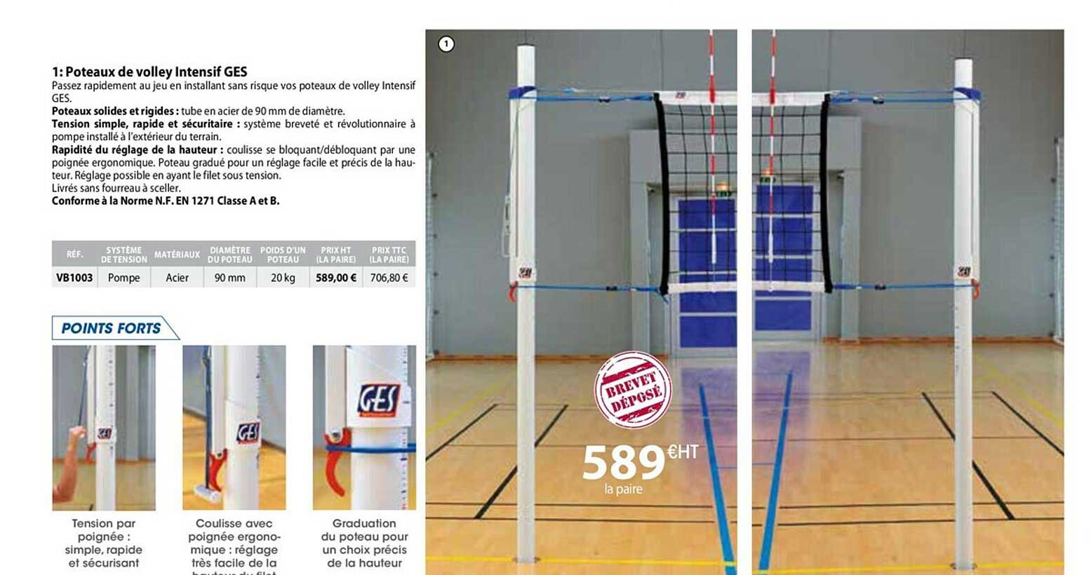 poteaux de volley intensif ges