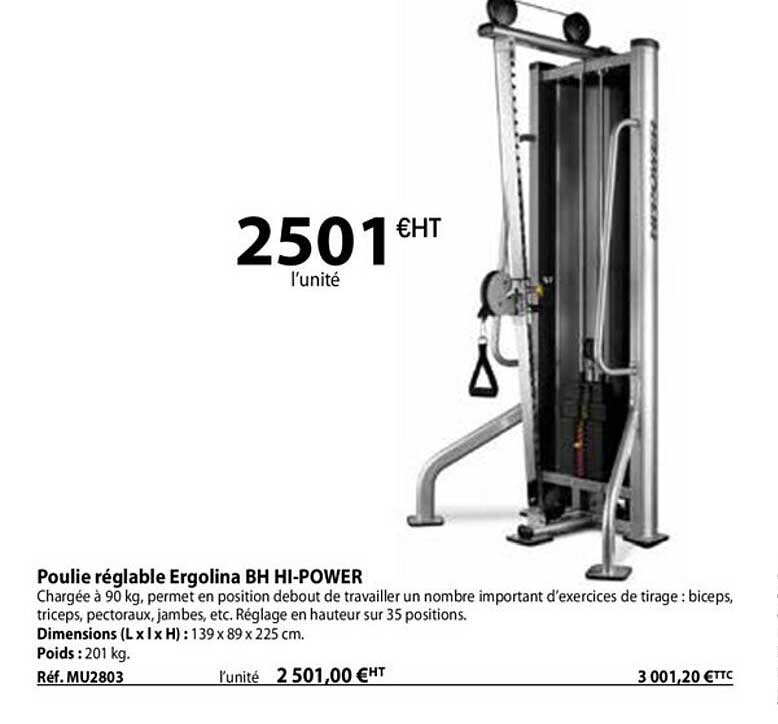 poulie réglable ergolina bh hi-power