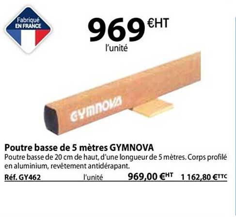 poutre basse de 5 mètres gymnova