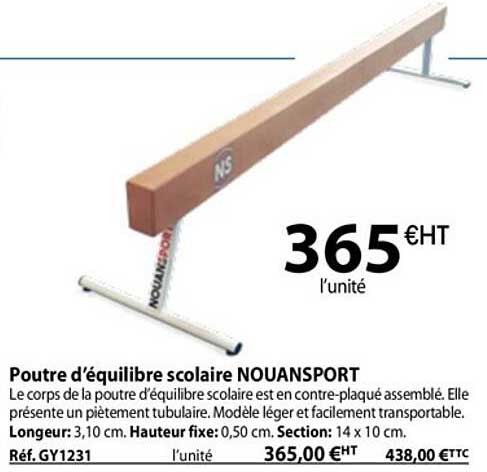 poutre d'équilibre scolaire nouansport