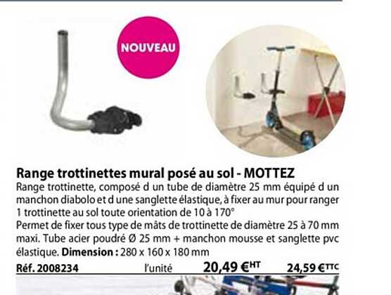 rante trottinettes mural posé au sol - mottez