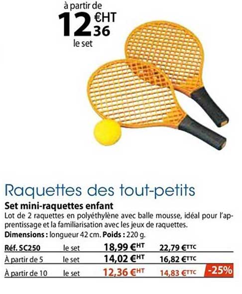 raquettes des tout-petits : set mini-raquettes enfant
