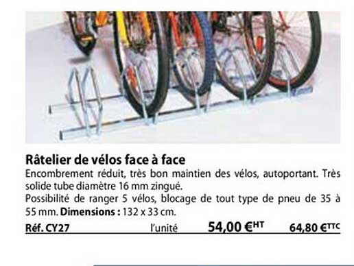 râtelier de vélos face à face